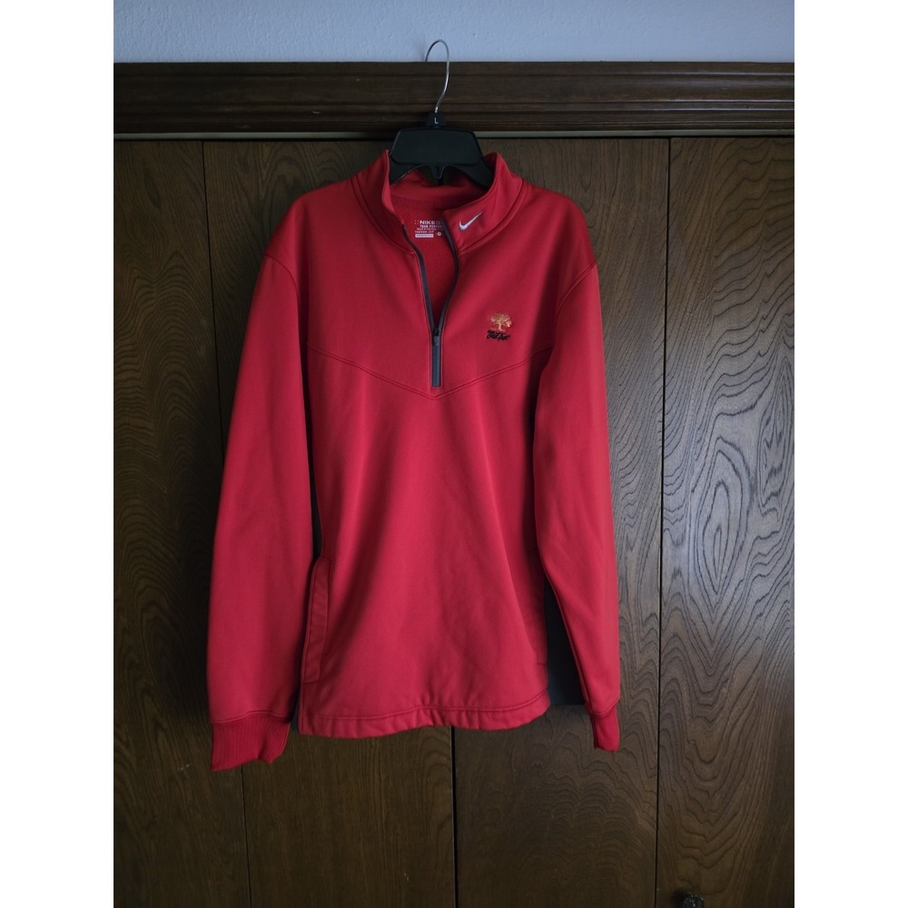 Mens Oak Tree Nike Golf Therma-Fit 1/4 Zip Pullover Red Small‎